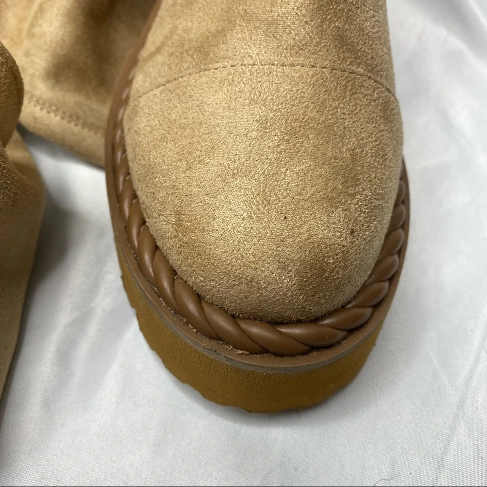 Vince Camuto Over The Knee Melleya Boot Rubber Sole tortilla Color size 6.5